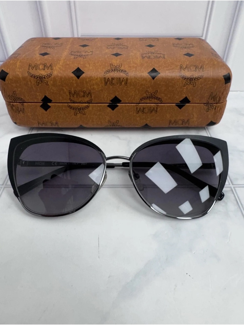 MCM Women's Black Cat-Eye Sunglasses with Case